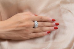 18K White Gold Diamond Studded Dome Ring