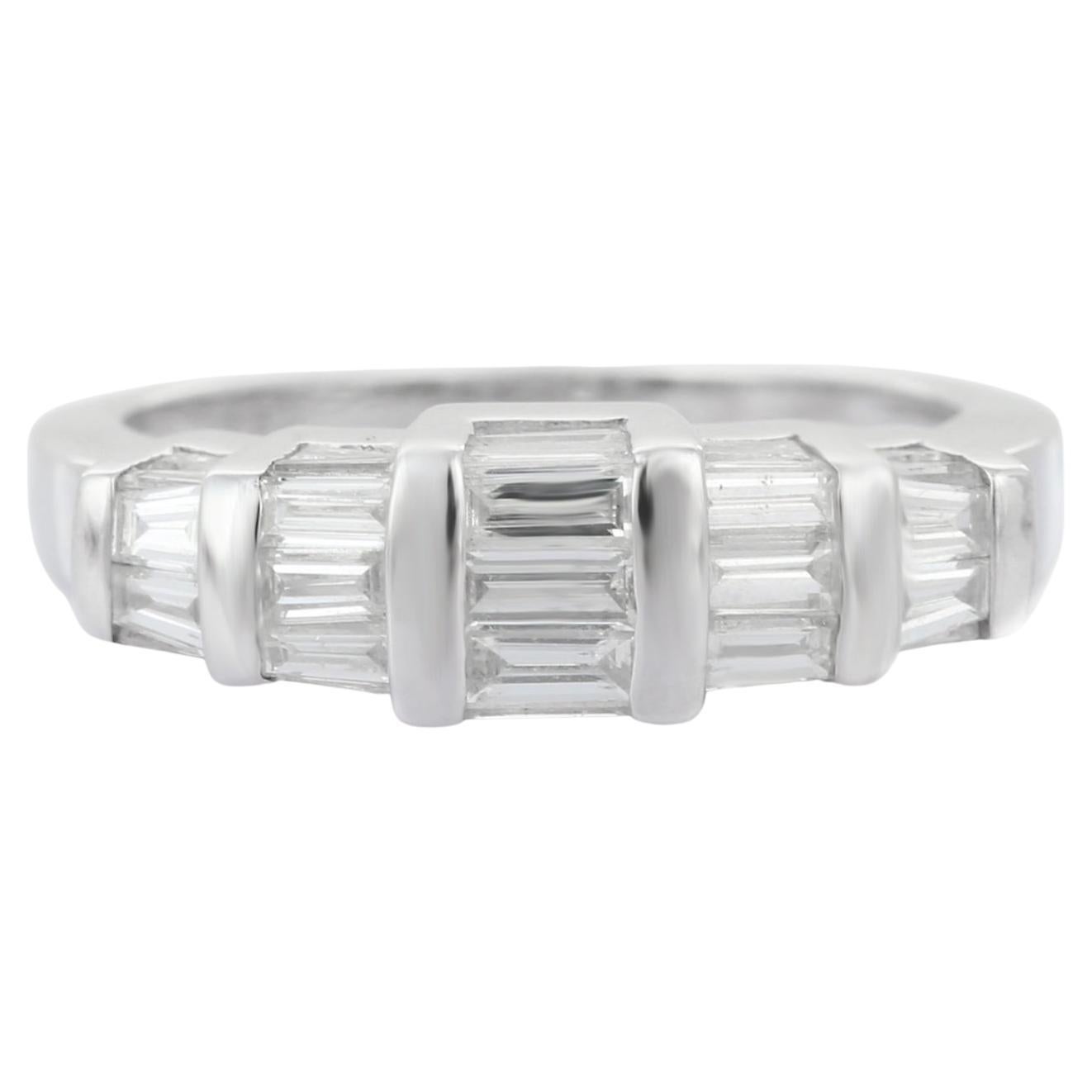 For Sale:  18K White Gold Genuine Diamond Band Ring