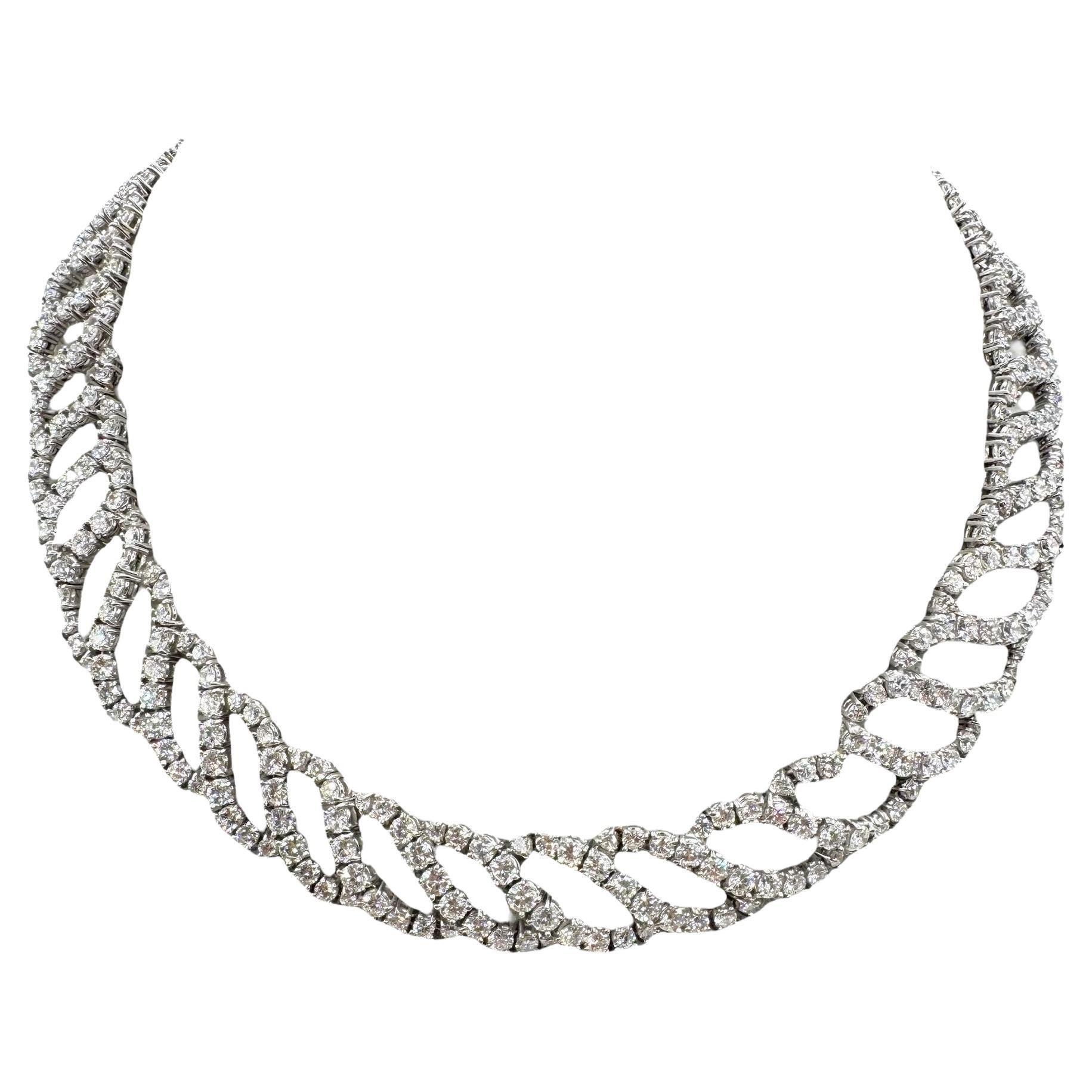 18K White Gold Diamond Collar Necklace