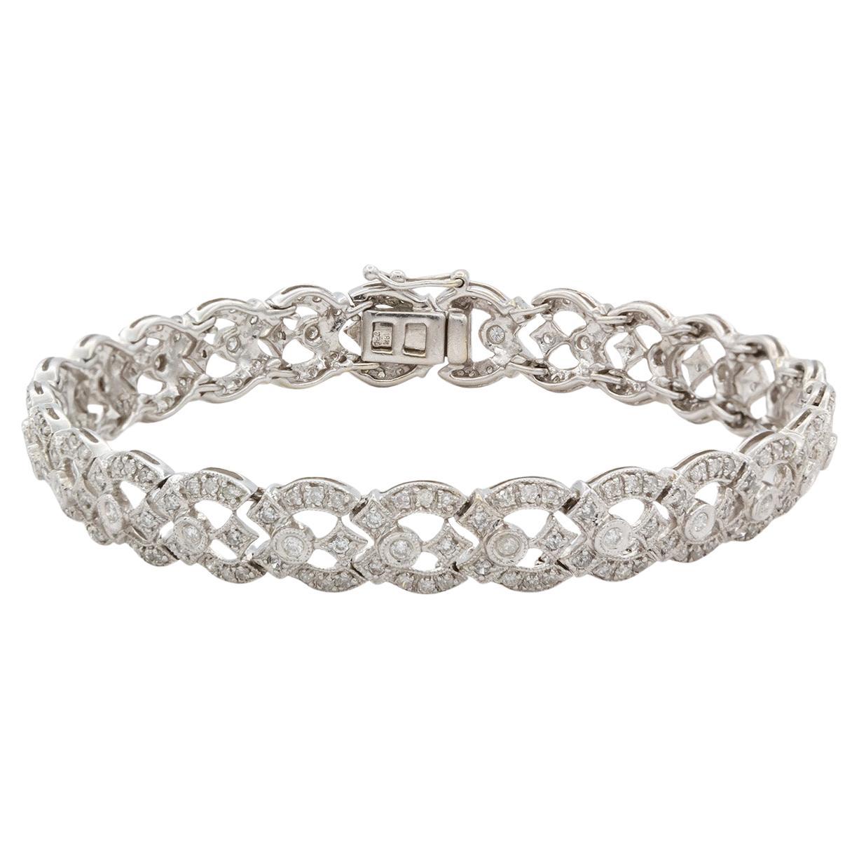 14 Karat White Gold Braided Ladies Bracelet at 1stDibs — free download