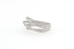 18k White Gold Diamond Criss Cross Band Ring 0.91ctw G-H/VS-SI Multi Row