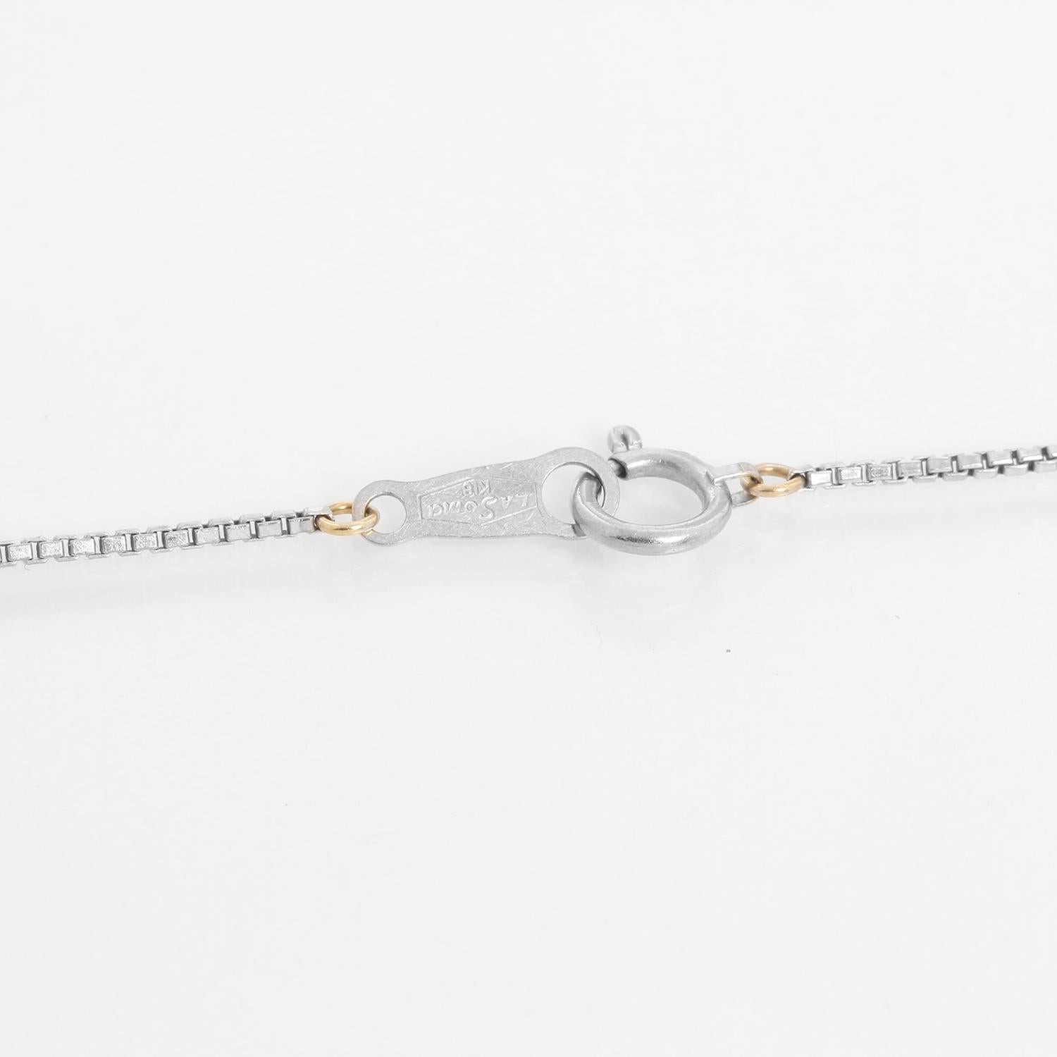 Women's 18k White Gold Diamond Cross Necklace For Sale