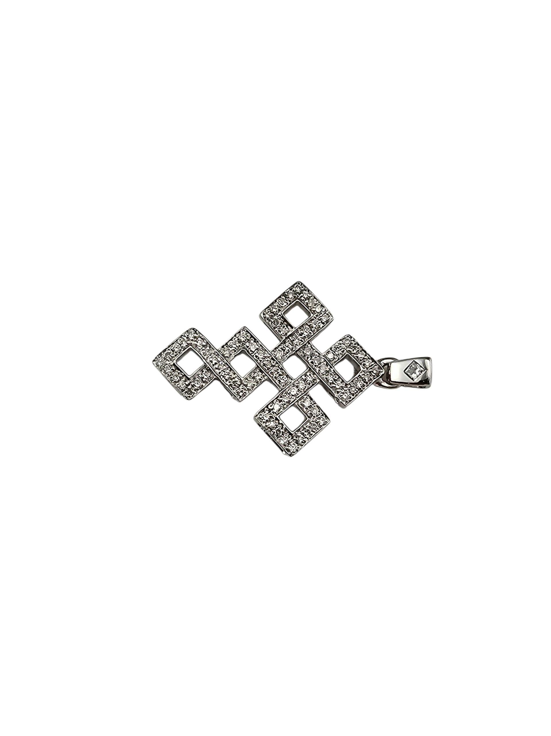 Contemporaneo Ciondolo a croce con diamante in oro bianco 18K #23613 in vendita