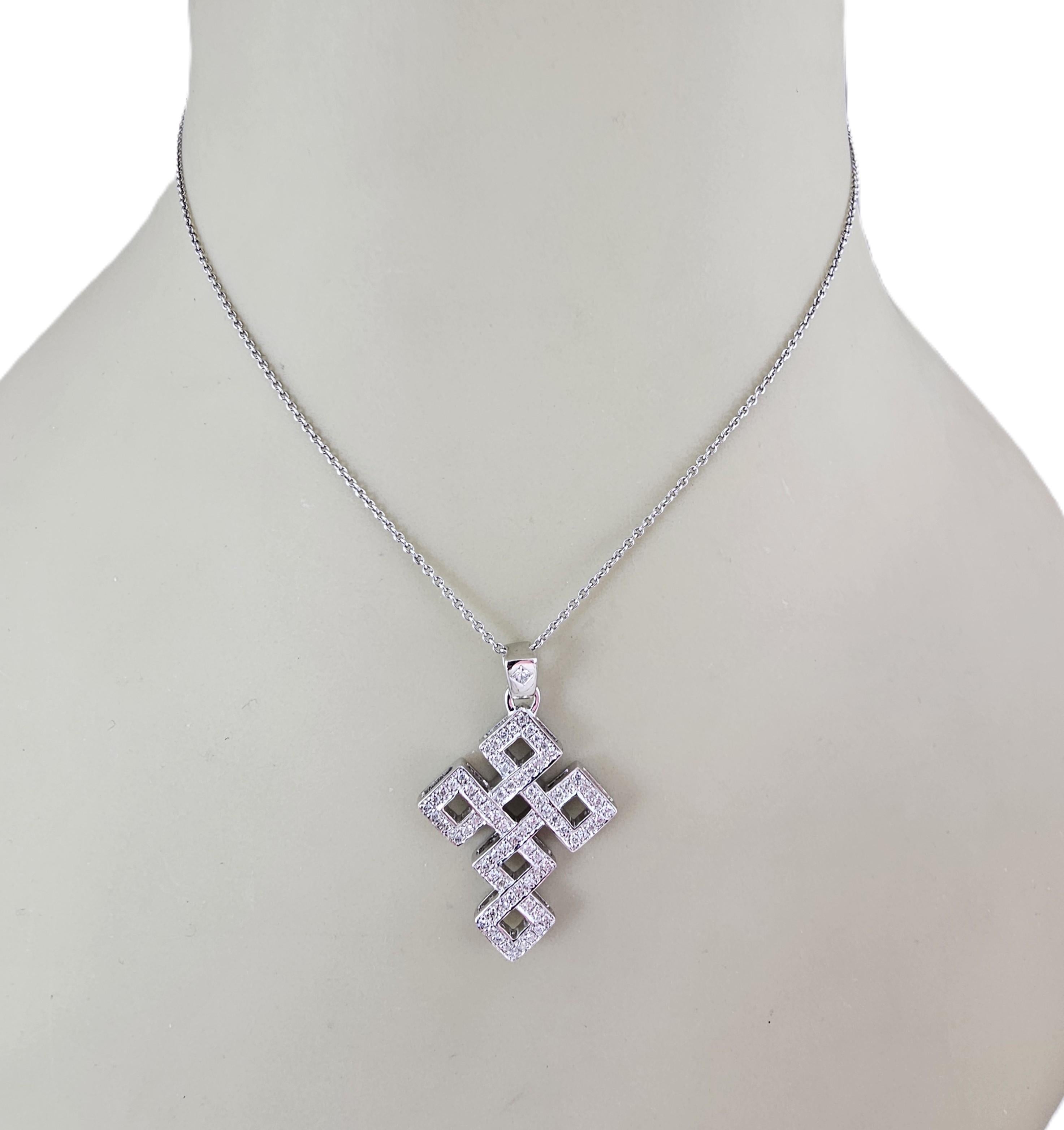 Ciondolo a croce con diamante in oro bianco 18K #23613 in vendita 1