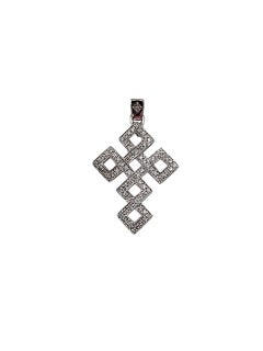 18K White Gold Diamond Cross Pendant #23613