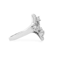 18 Karat White Gold Diamond Crossover Estate Ring