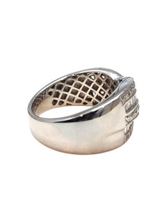 18K White Gold Diamond Crossover Ring Size 8.25 #25596