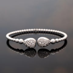 18K White Gold Diamond Cuff Bracelet