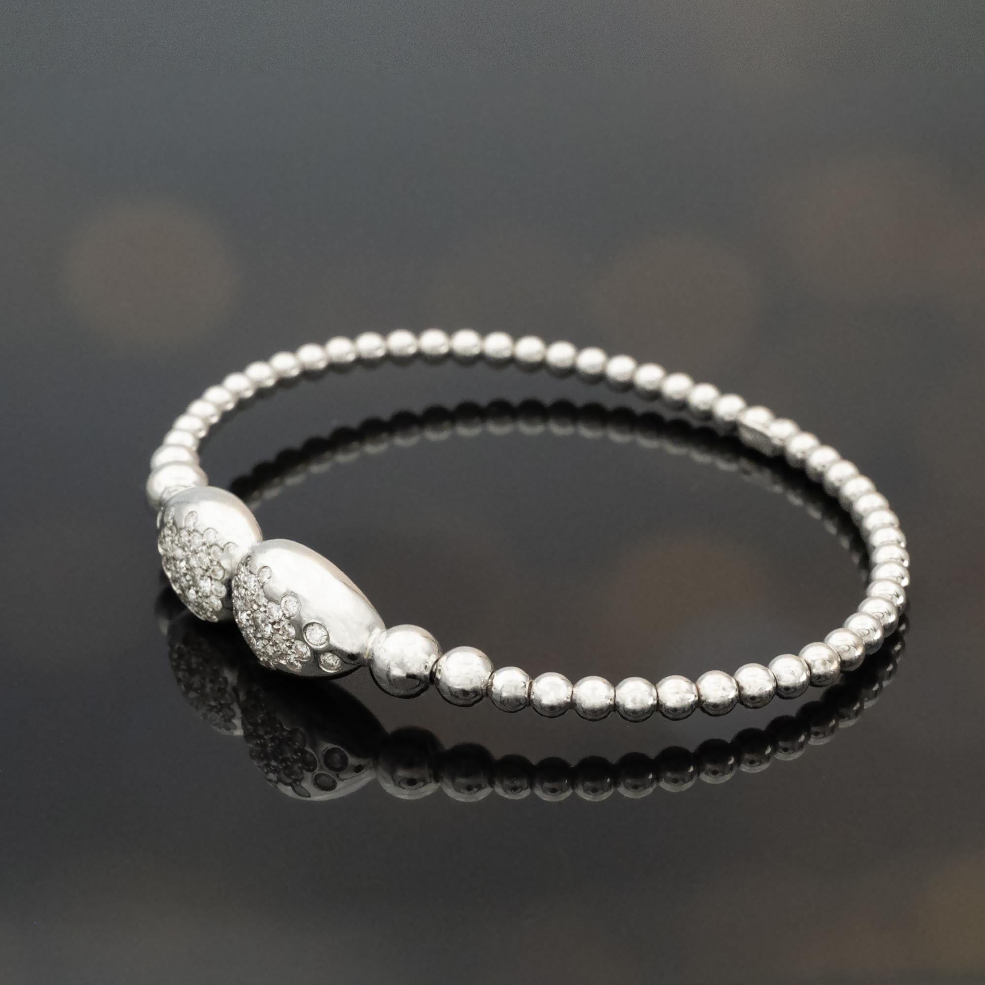 18K Weißgold Diamant Manschettenarmband im Zustand „Hervorragend“ im Angebot in Monte Carlo, MC