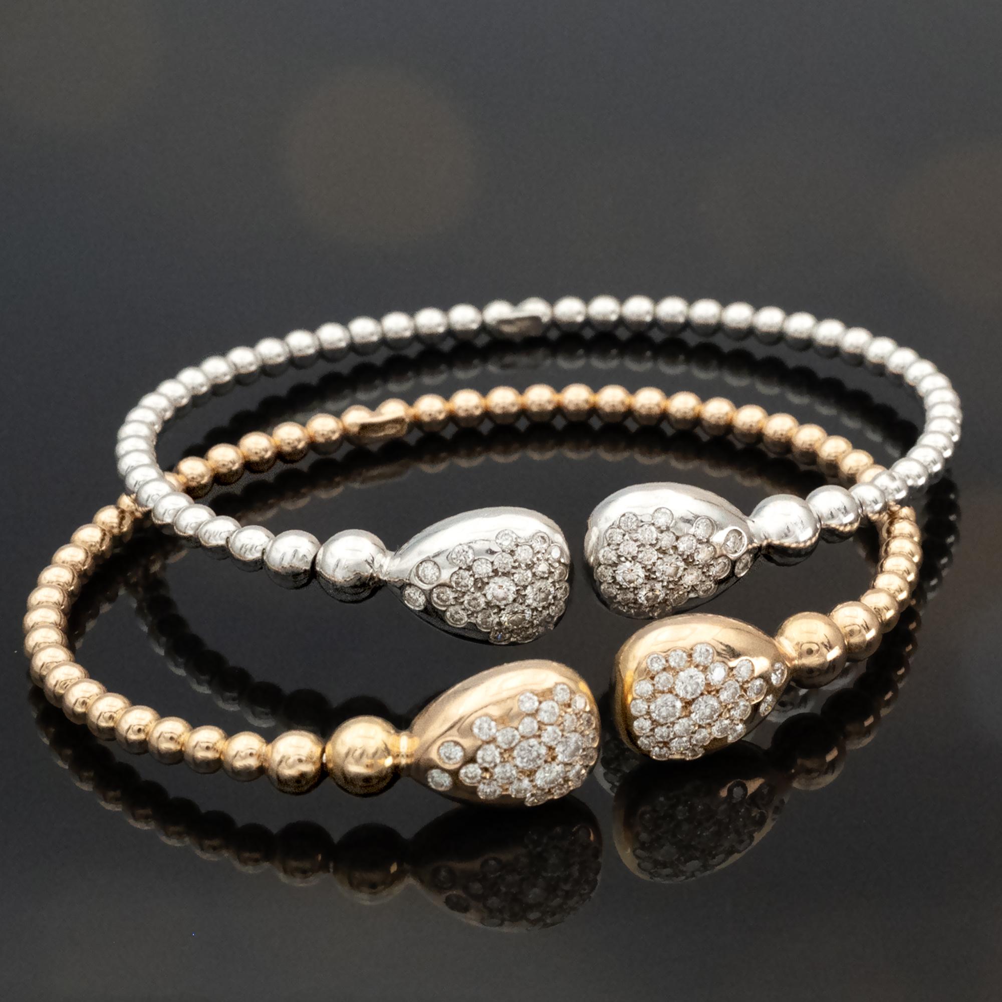 18K Weißgold Diamant Manschettenarmband im Angebot 1