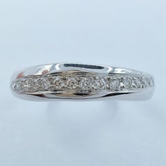 18K White Gold Diamond Curvy Channel Set Half Eternity Band Wedding Ring