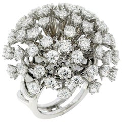 18K White Gold Diamond Dandelion Ring