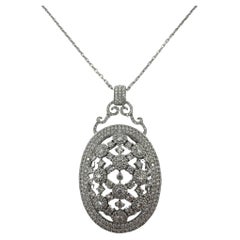 Collar Colgante Cúpula Diamante Oro Blanco 18K