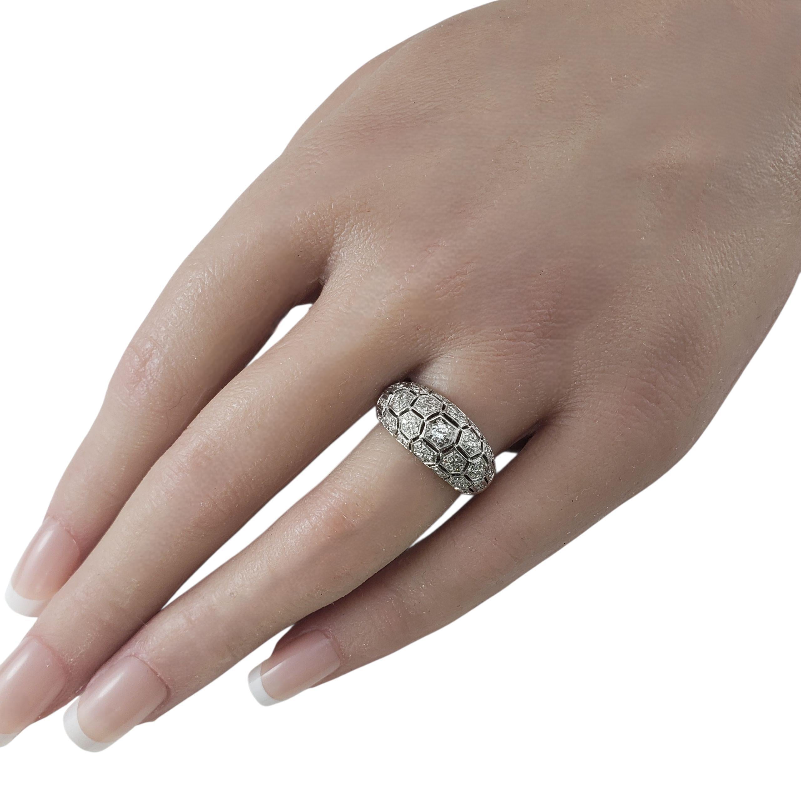 Anello con cupola di diamanti in oro bianco 18K misura 7 #22984 in vendita 2