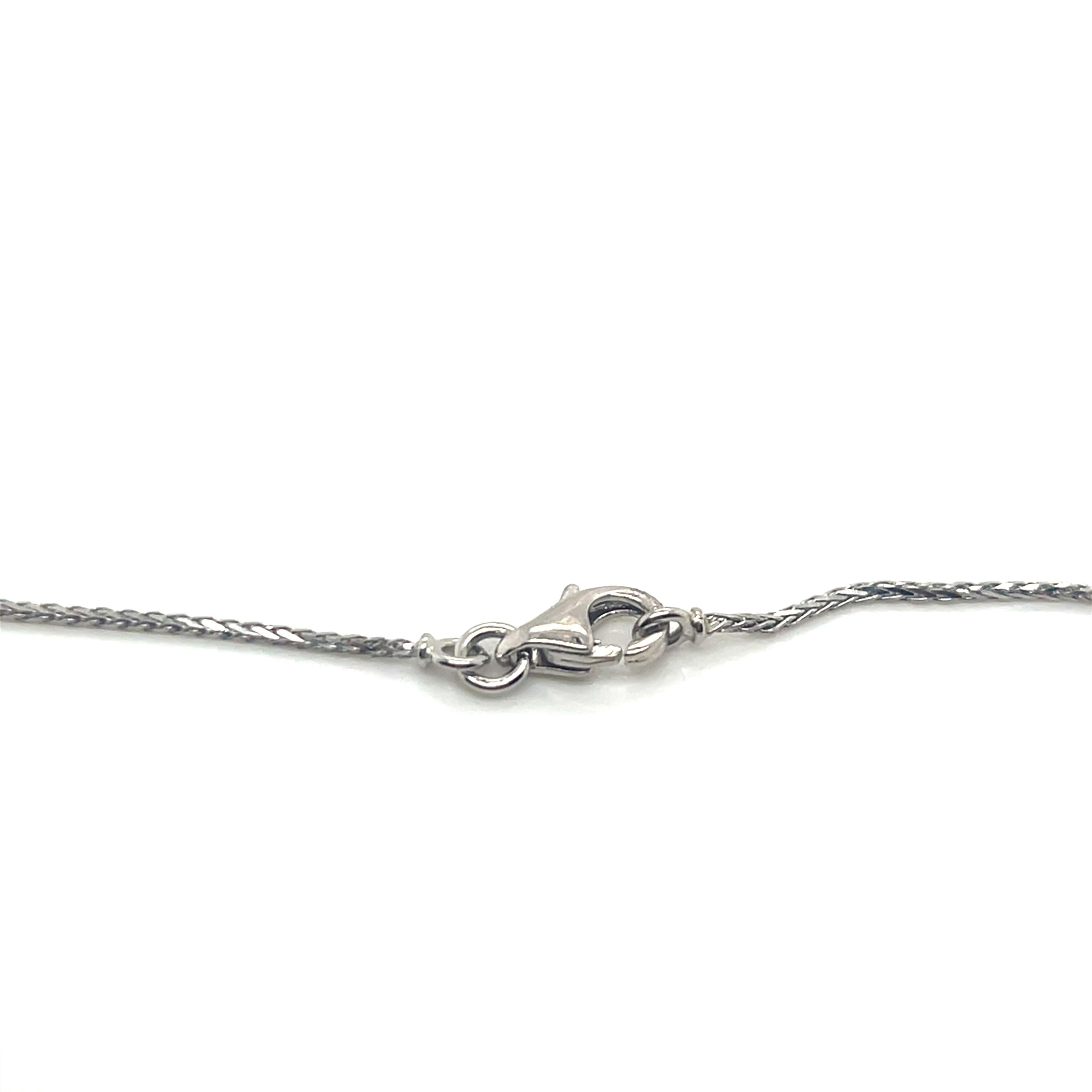 Collana con doppio ciondolo a forma di cuore fluttuante con diamante in oro bianco 18K In condizioni Nuovo in vendita a Boston, MA