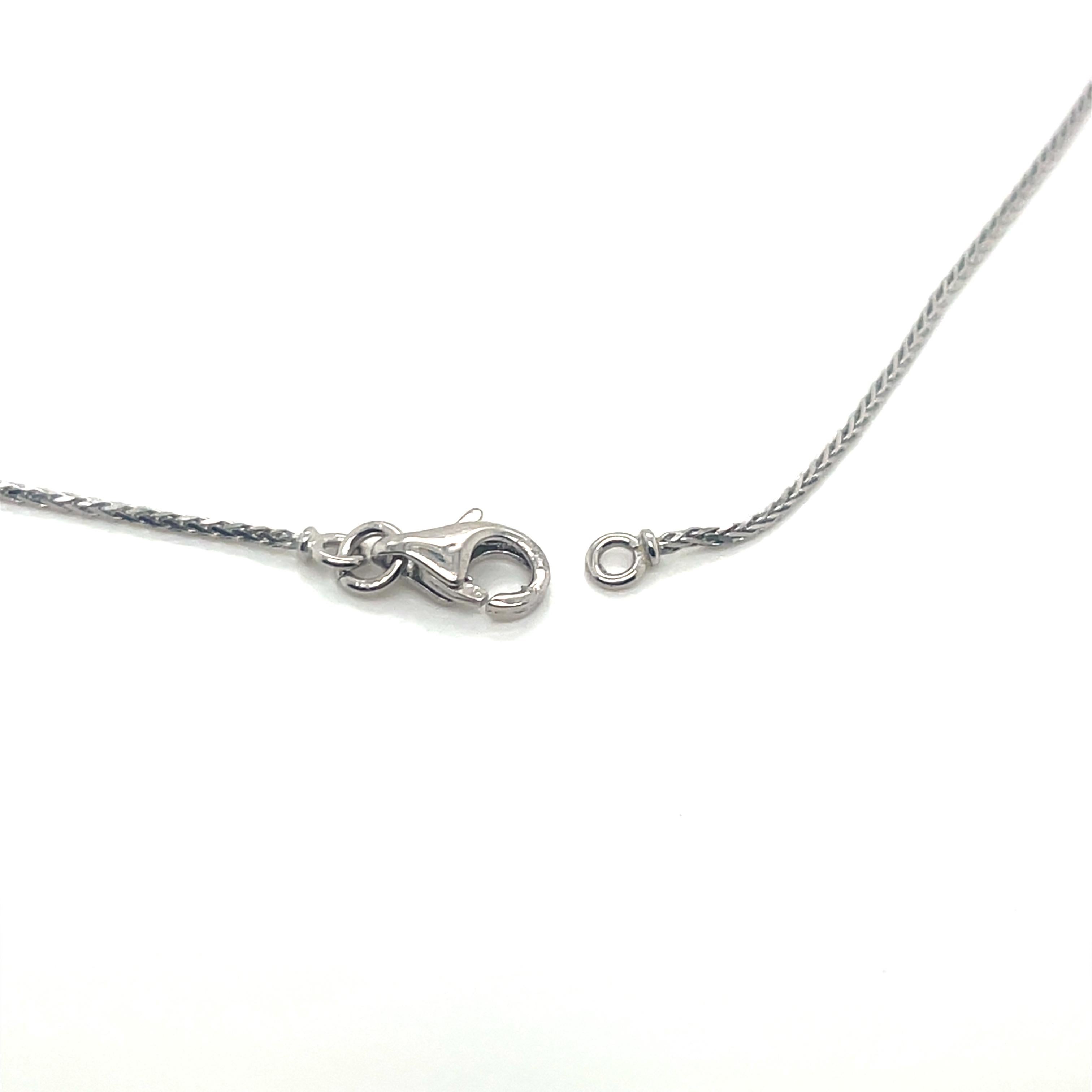 Donna Collana con doppio ciondolo a forma di cuore fluttuante con diamante in oro bianco 18K in vendita