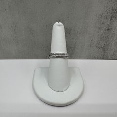 18K White Gold Diamond Double Row Ring 0.10ct Size 7