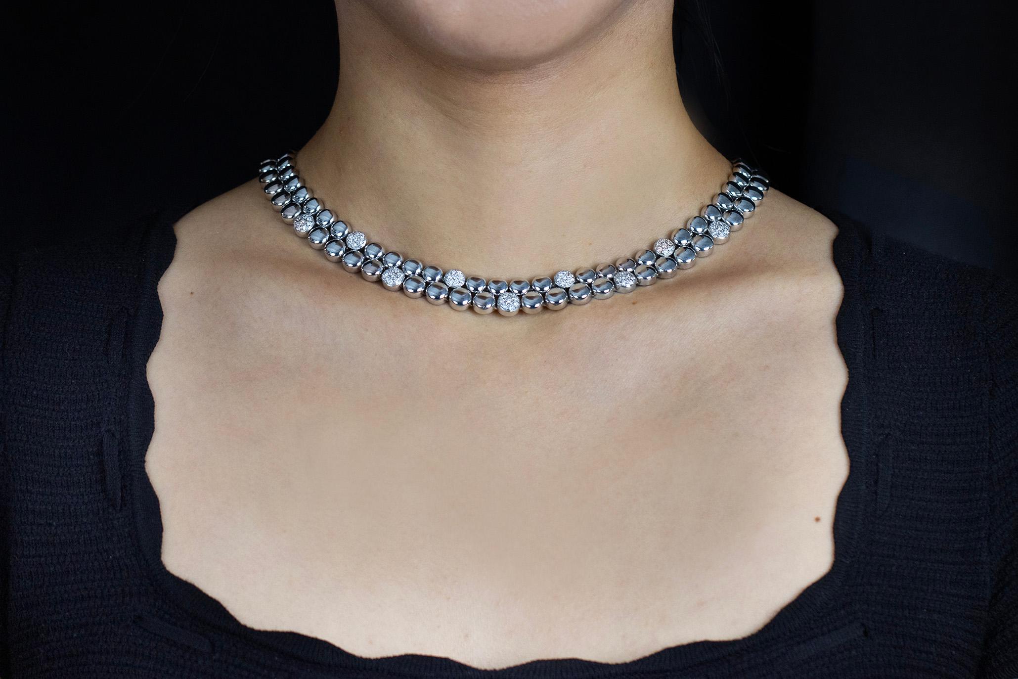 double strand diamond necklace