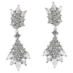 Pendientes Gota de Diamantes Día a Noche Oro Blanco 18K 10.00cttw