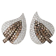 Pendientes Gota de Diamantes Día a Noche Oro Blanco 18K 10.00cttw