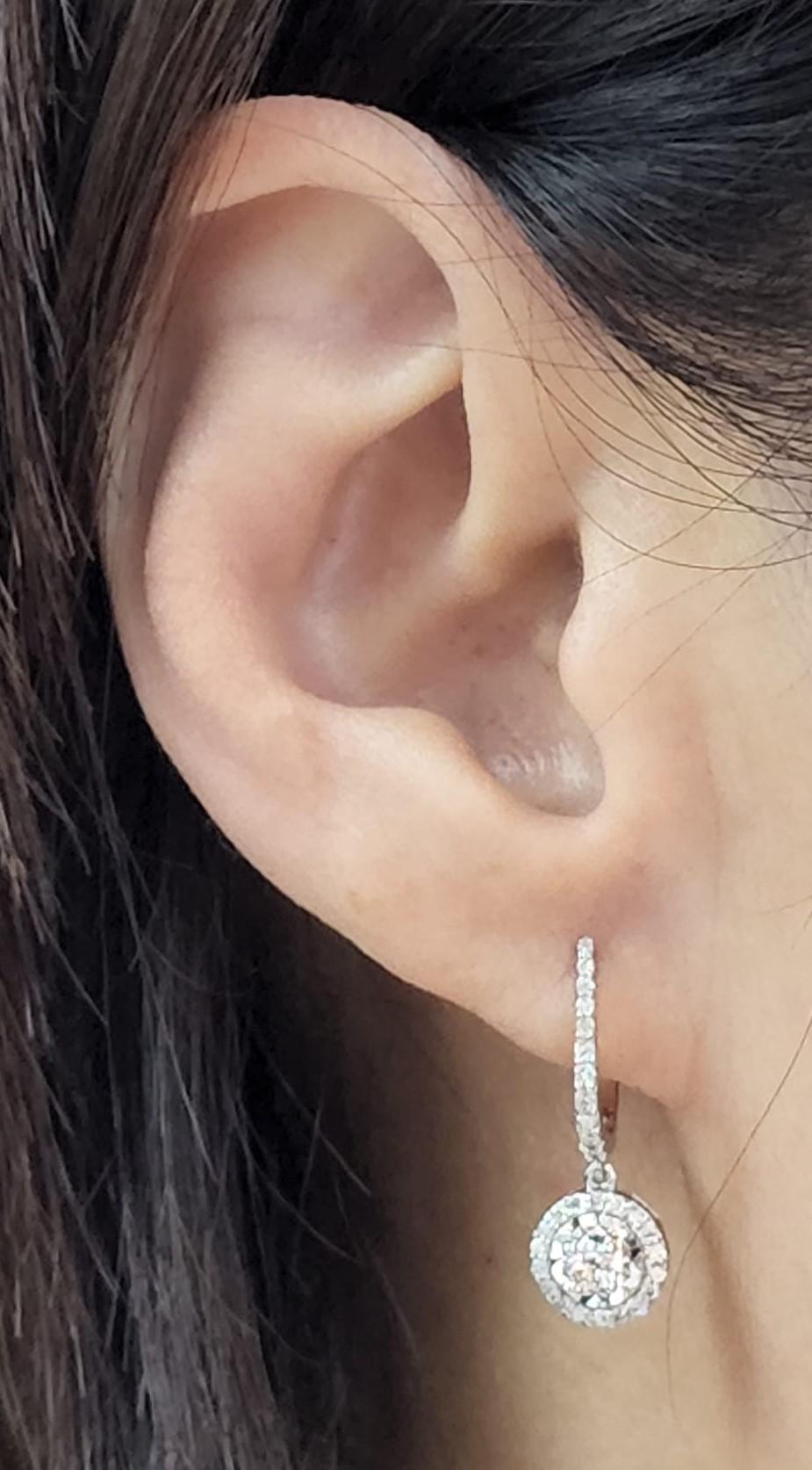 18 Karat Weißgold Diamant-Tropfen-Ohrring Damen