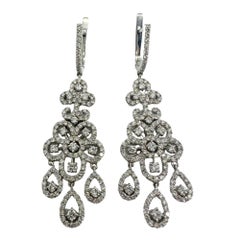 18 Karat Weißgold Diamant-Tropfen-Ohrringe