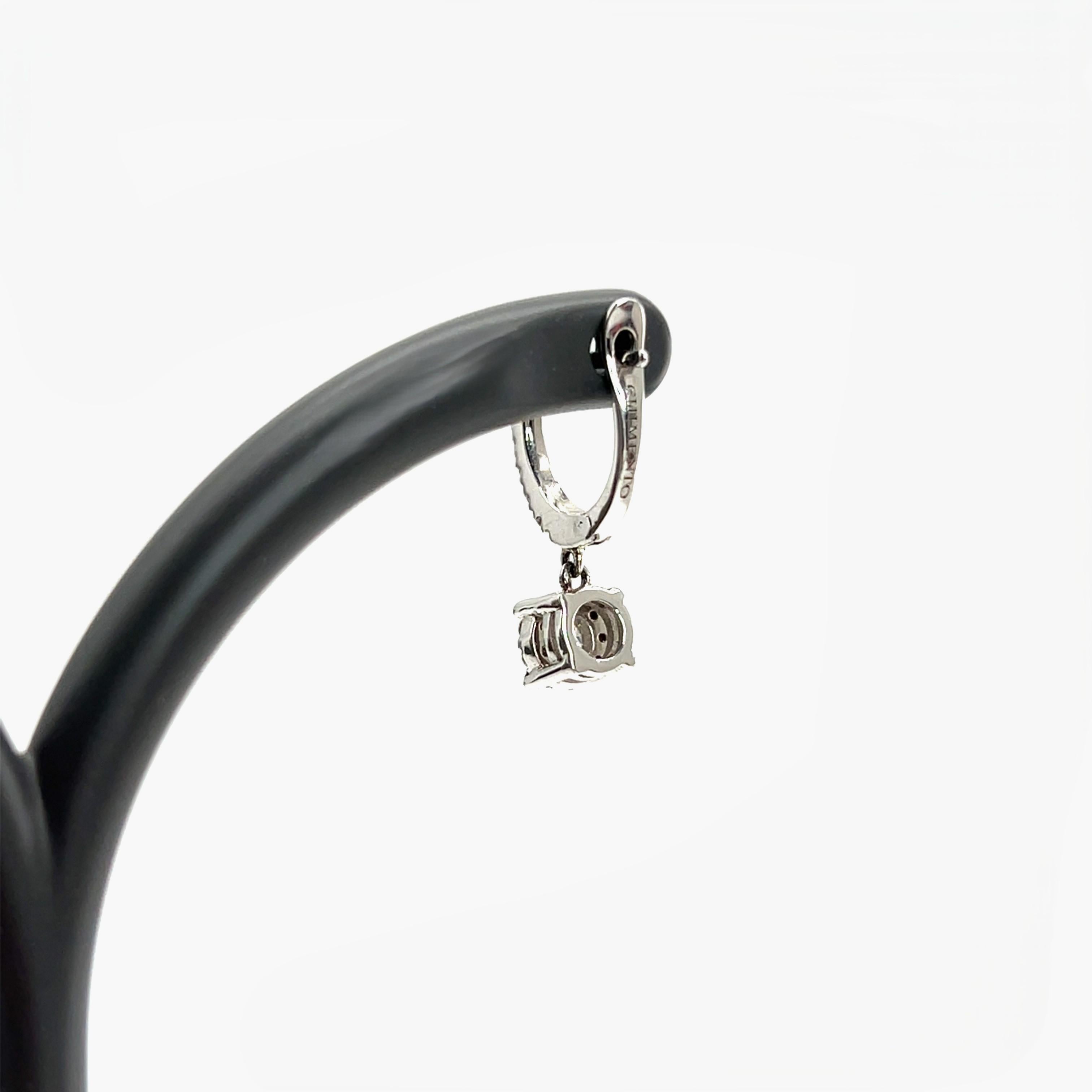 Orecchini a goccia con diamanti in oro bianco 18K in vendita 1