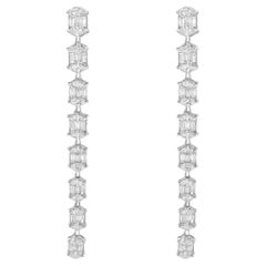 18K White Gold Diamond Drop Earrings