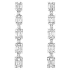 18K White Gold Diamond Drop Earrings