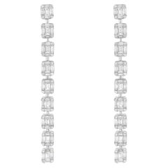 18K White Gold Diamond Drop Earrings