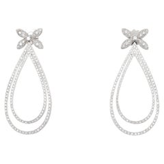 18K White Gold Diamond Drop Earrings