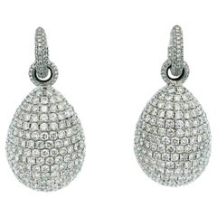 18k White Gold Diamond Drop Earrings