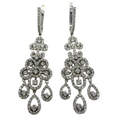18K White Gold Diamond Drop Earrings