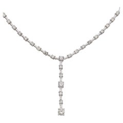 18 Karat Weißgold Diamant-Tropfen-Halskette