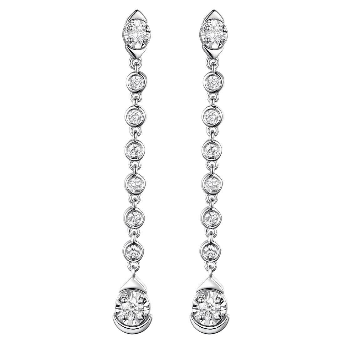GILIN 18K White Gold Diamond Earring For Sale at 1stDibs