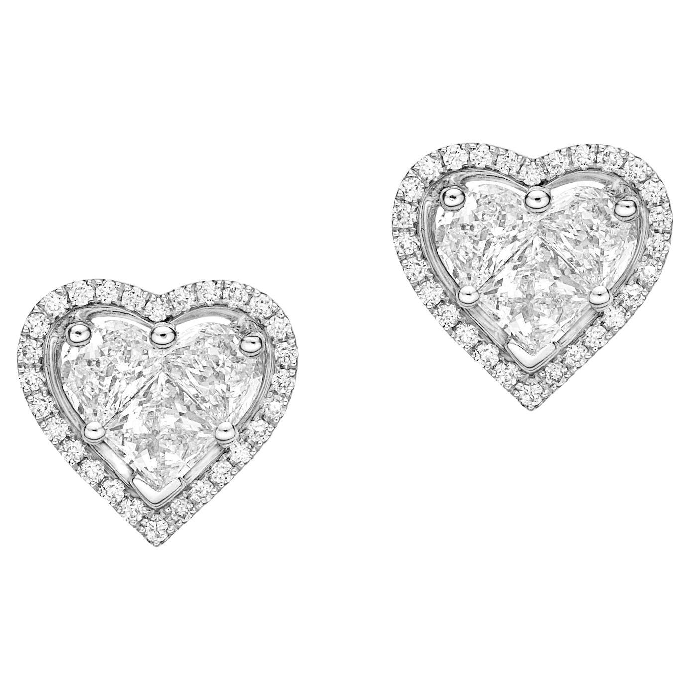 GILIN 18K White Gold Diamond Earring For Sale