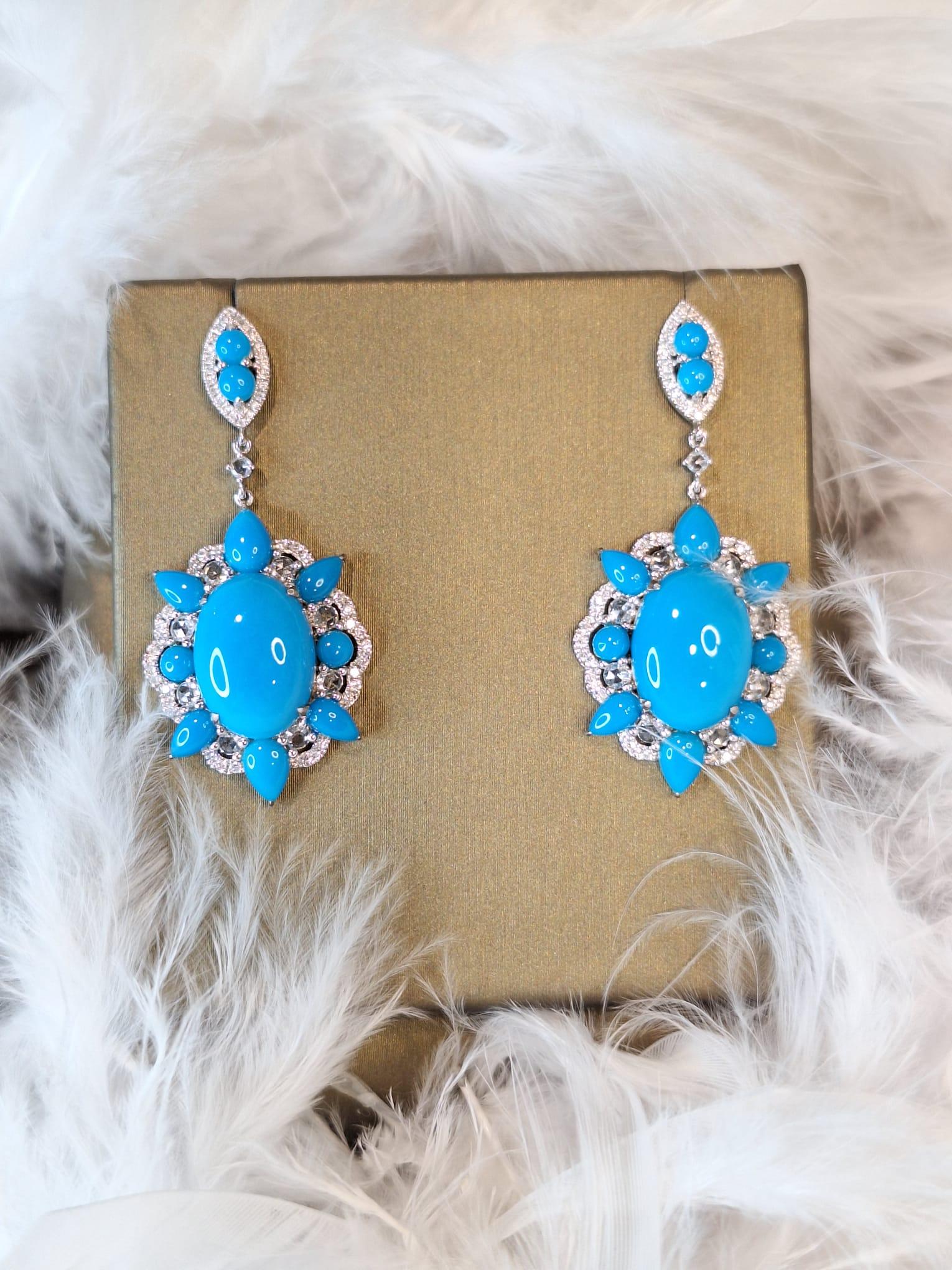 18K White Gold Diamond Earring with Turquoise

Turquoise is known for its ability to cleanse negative energy, bring good fortune.

Diamonds symbolise clarity and purity, also represent innocence, strength, and true love.

The earring setting with