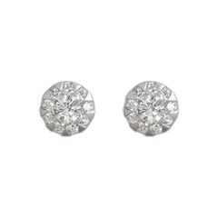 18K White Gold Diamond Earrings 0.50 ct