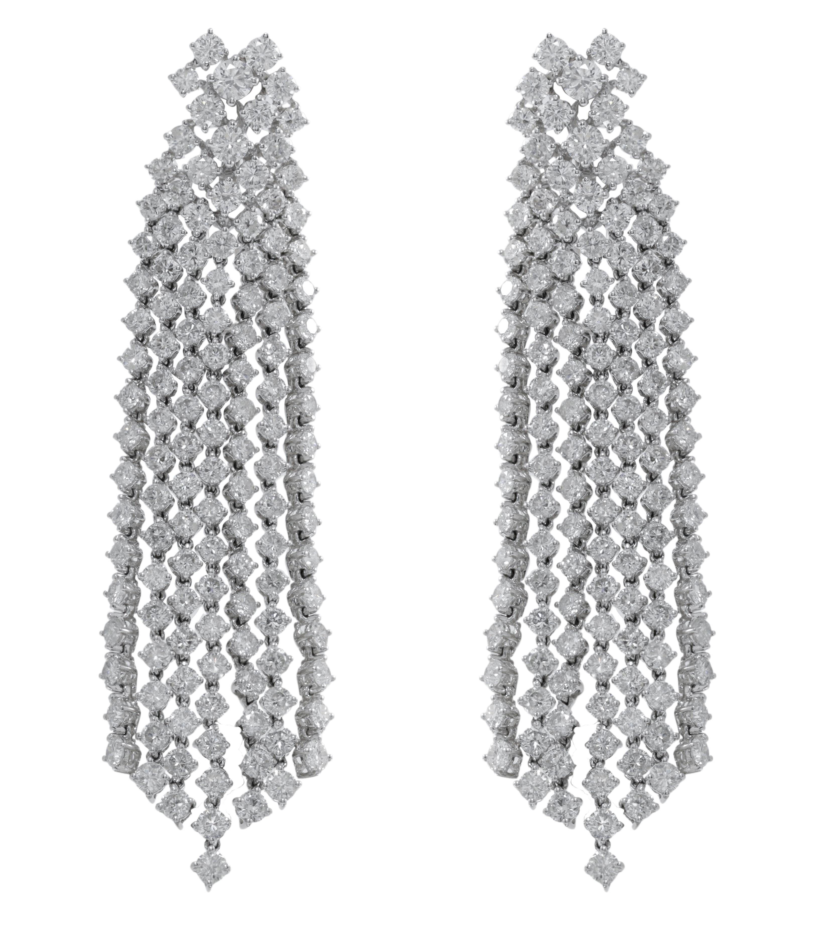 18K White Gold Diamond Earrings featuring 17.40 Carat T.W. of Natural Diamonds

Underline your look with this sharp 18K White Gold Diamond Earrings. High quality Diamonds. This Earrings will underline your exquisite look for any occasion.

. is a