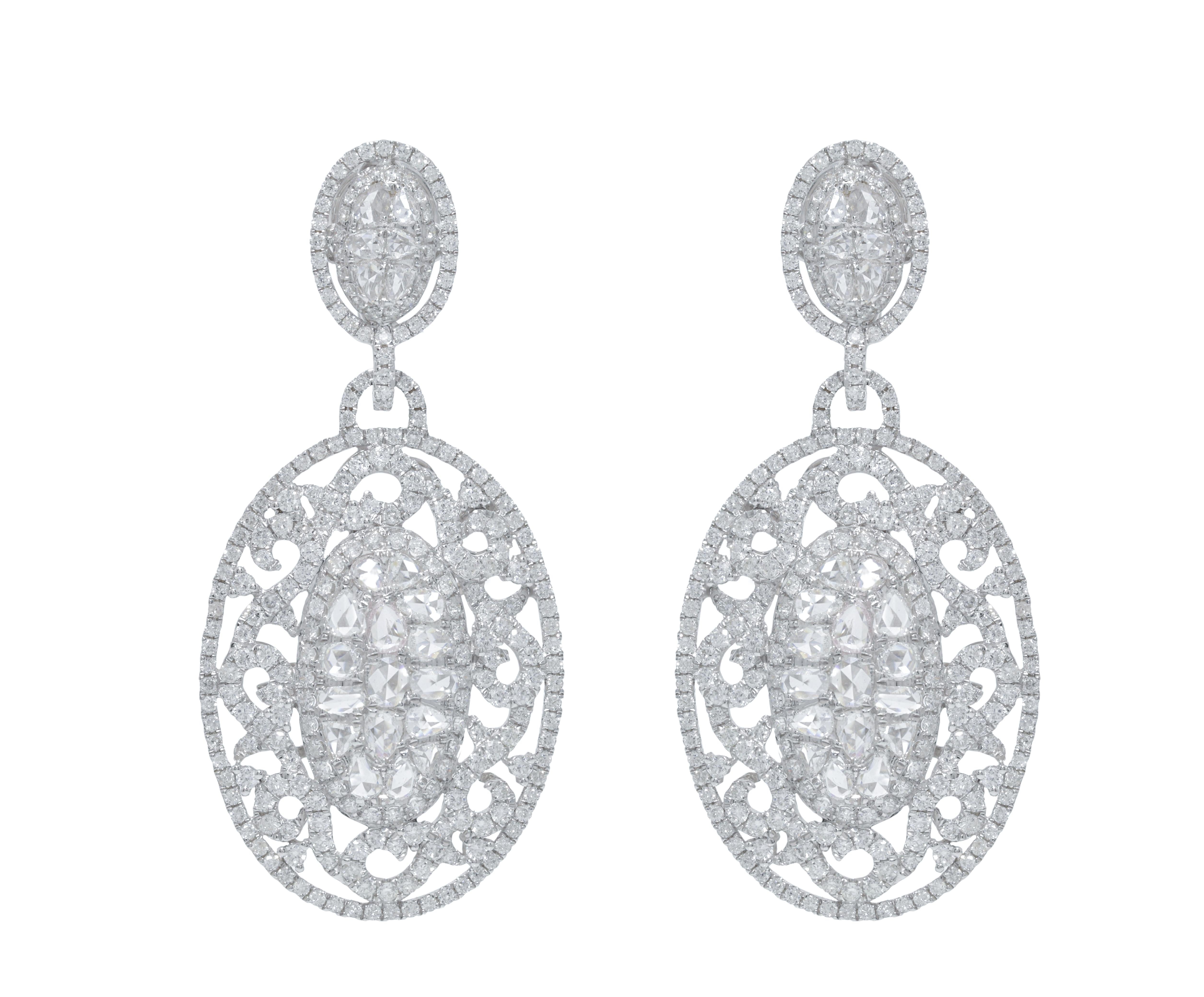 18K White Gold Diamond Earrings featuring 9.42 Carat T.W. of Natural Diamonds

Underline your look with this sharp 18K White Gold Diamond Earrings. High quality Diamonds. This Earrings will underline your exquisite look for any occasion.

. is a