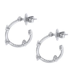 18K White Gold 1.56ct Diamond Huggie Earrings