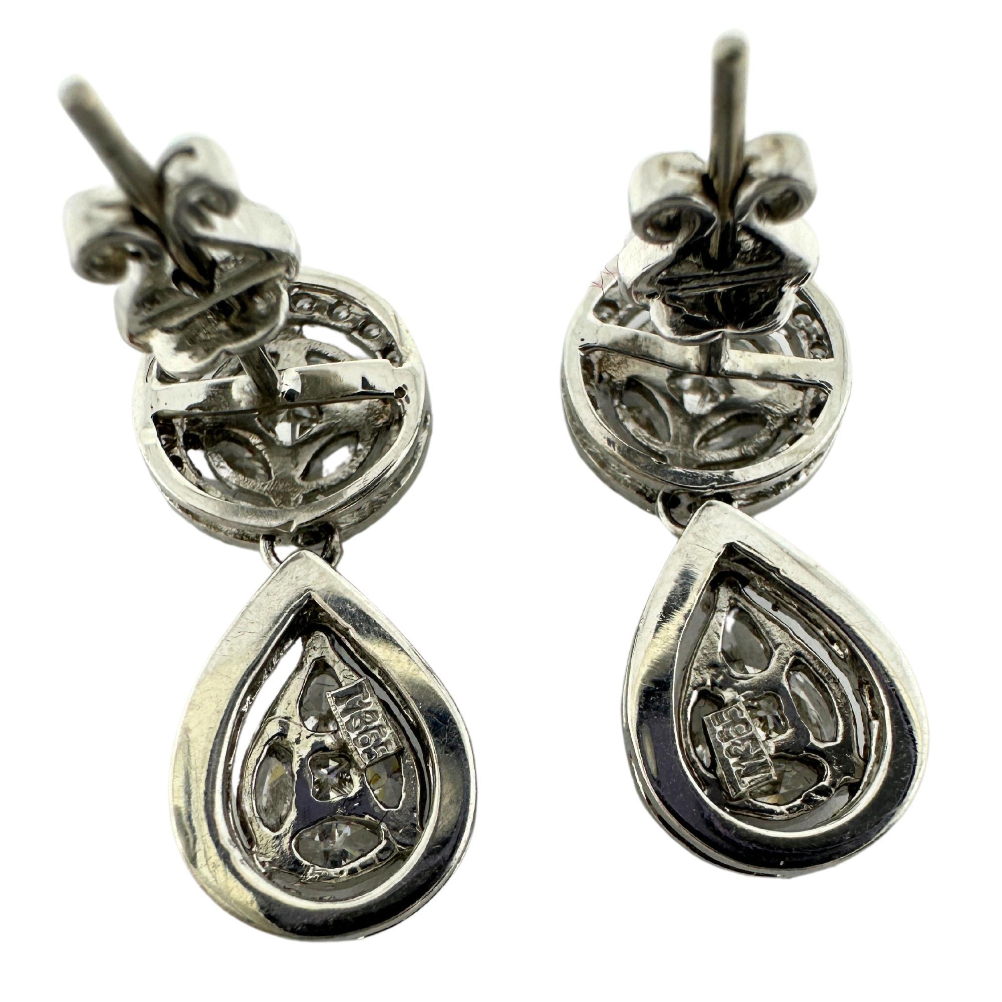 Modern 18K White Gold Diamond Earrings For Sale