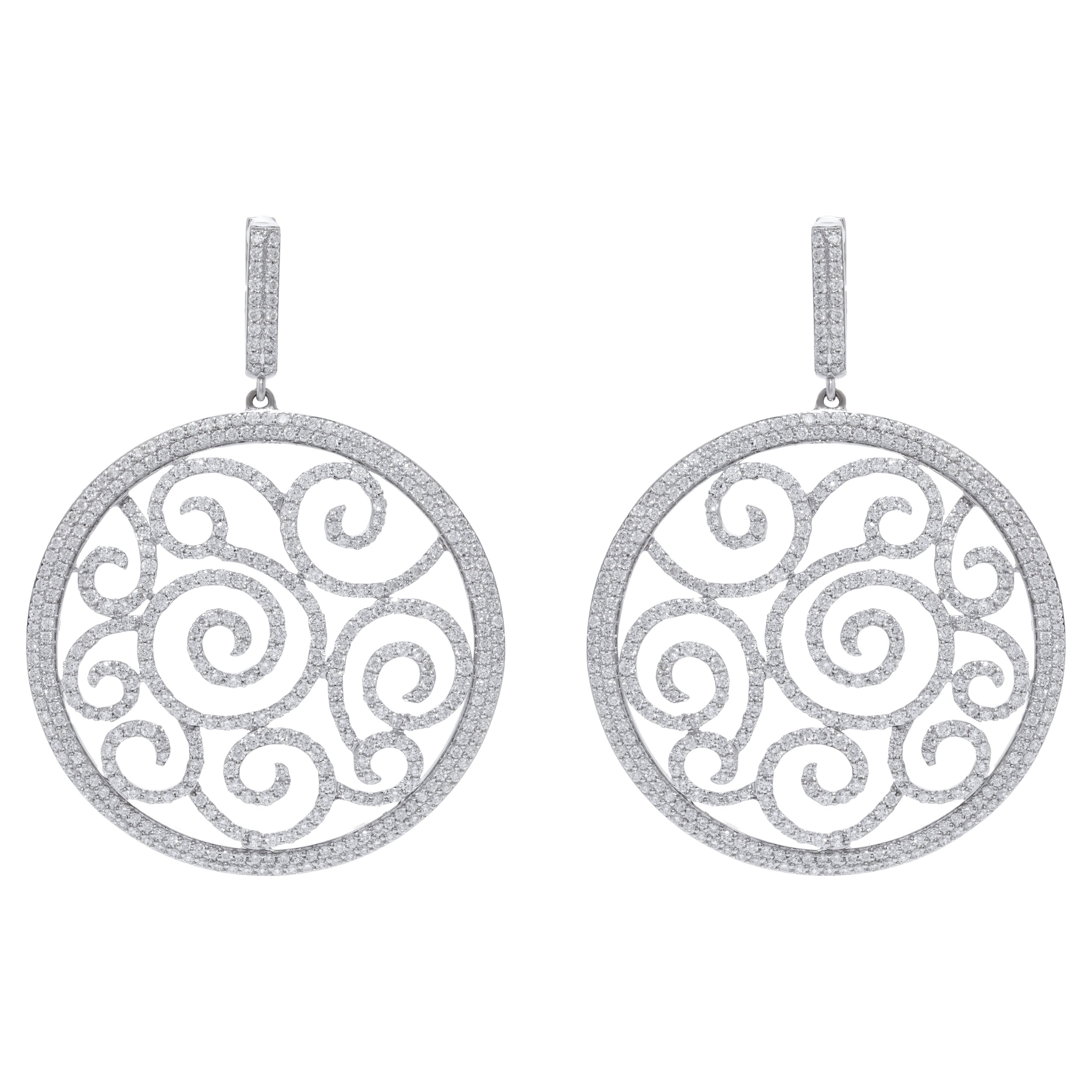 Orecchini con diamanti in oro bianco 18K