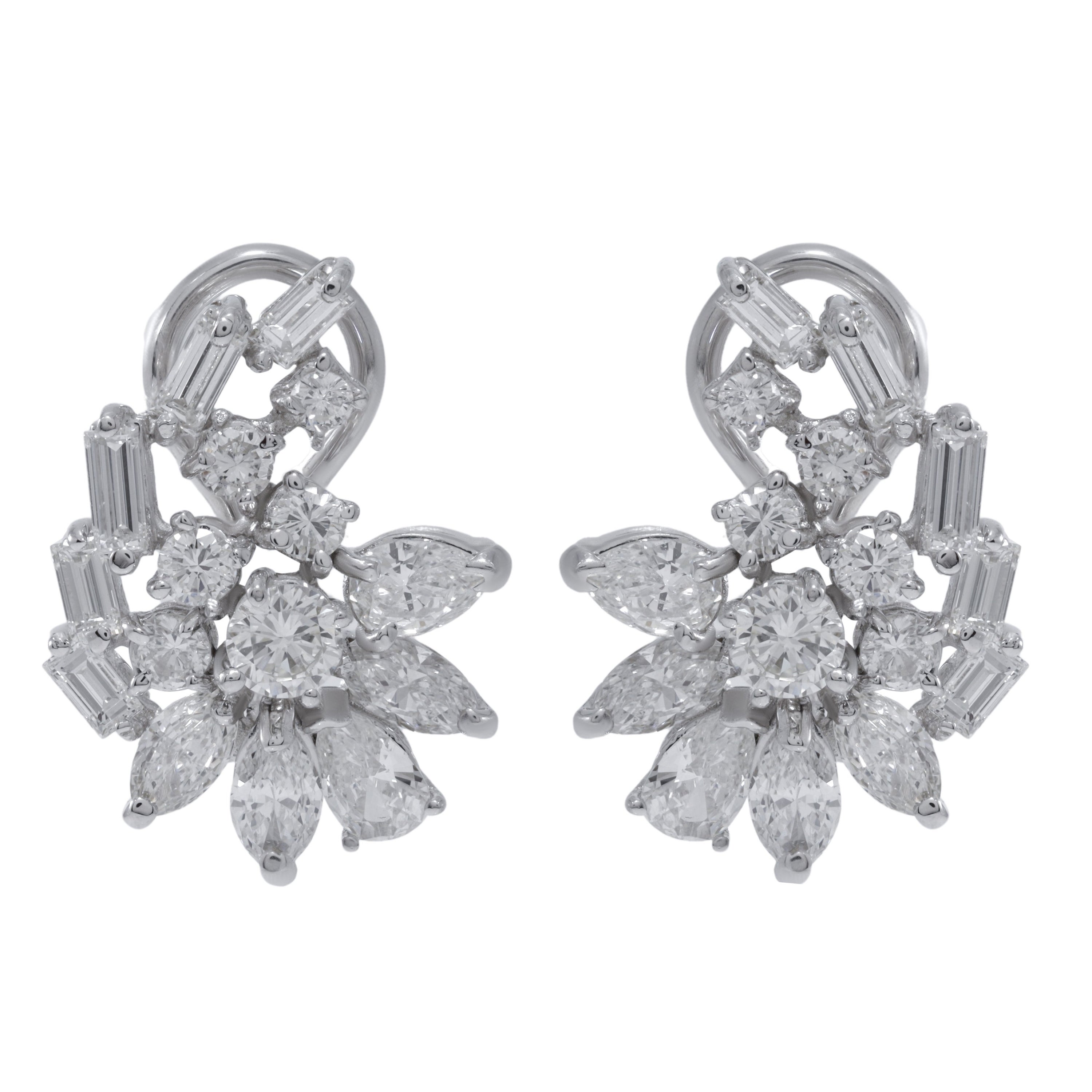 Boucles d'oreilles en or blanc 18 carats et diamants