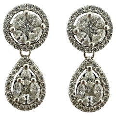 18K Weißgold Diamant-Ohrringe