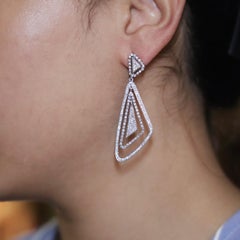 18K White Gold Diamond Earrings Geometer Collection