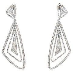 18K White Gold Diamond Earrings Geometer Collection