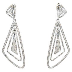 Boucles d'oreilles en or blanc 18K avec diamants Collection Geometer