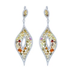 Boucles d'oreilles en or blanc 18 carats avec diamants de 11,50 carats