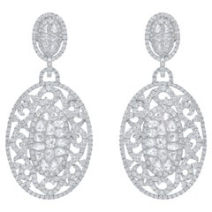 18k White Gold Diamond Earrings with 9.42 Carats of Diamonds